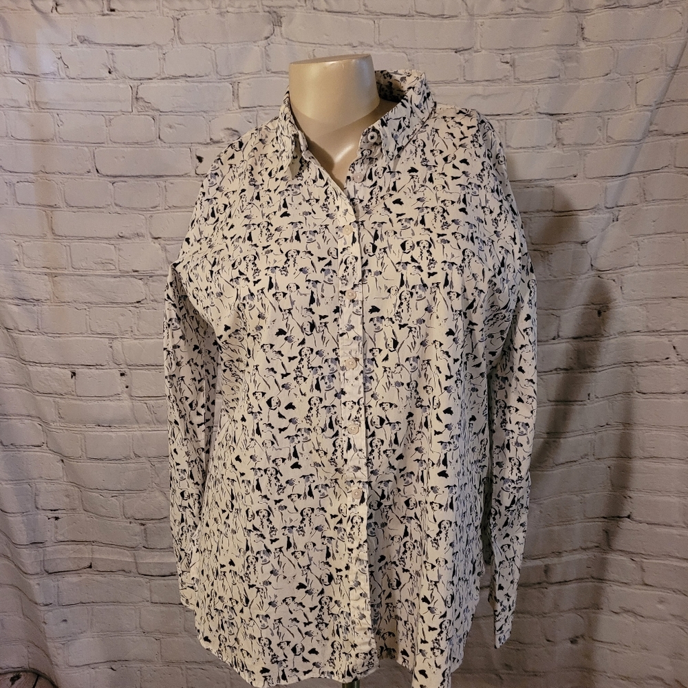 Joules White and Black Button Down Shirt